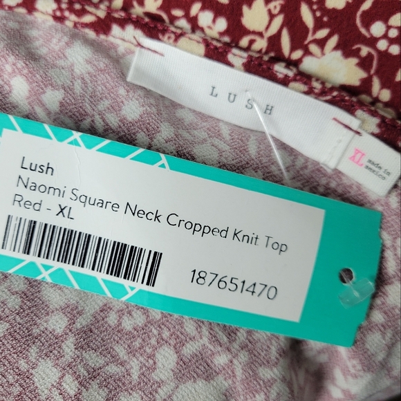 NWT Lush - Naomi Square Neck Crop Top - Picture 12 of 13